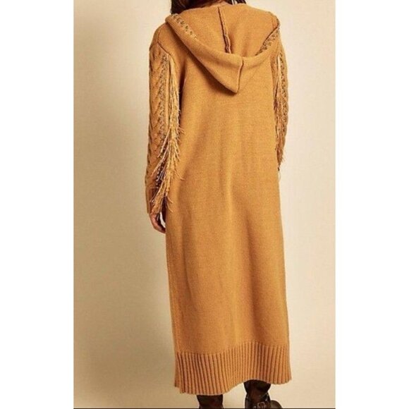 Free People Understated Leather Southern Charm Studded Cardigan S XS Fringe NWT - Picture 4 of 9